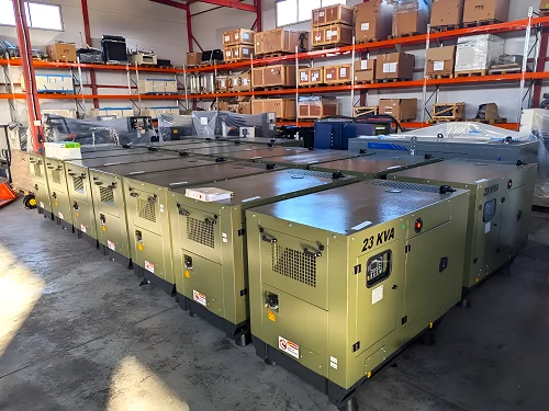 Supply of 16 diesel generator sets 16kW each for a manufacturing company (Universal Aero)