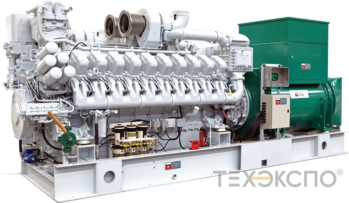 High-voltage diesel genset with a capacity of 2500 kW on MTU engine with Leroy Somer alternator