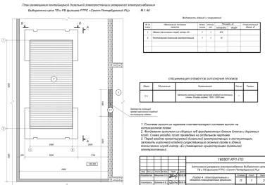 100 kW diesel generator set on a YAMZ engine for Vyborg television and broadcasting shop of the Russian television and broadcasting network – чертеж из проектной документации 4 из 6