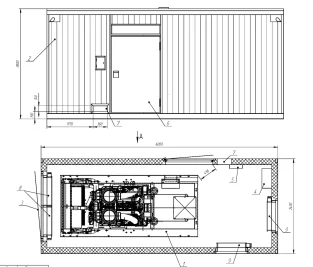 Doosan 420 and 600 kW DG for a mine at the Karakanskoe field in Kuzbass – чертеж из проектной документации 4 из 11