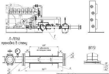 Demounting a 34 tons diesel genset and installing new 1 MW diesel gensets for MRSK Severo-Zapada (Rosseti) – чертеж из проектной документации 25 из 35