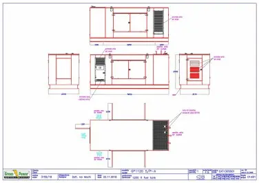 800 kW diesel genset with a Perkins engine for Fort Tower business center – чертеж из проектной документации 1 из 2