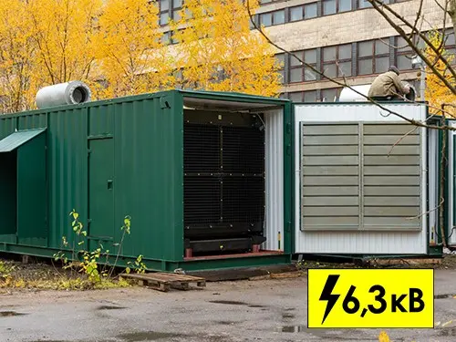 1200 kW two high-voltage diesel gensets in parallel with a 6,З kV switchgear for lumber production