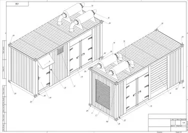 Delivery of a block container for the placement of a DGS, with packaging of a 720 kW toll DGS – чертеж из проектной документации 5 из 8