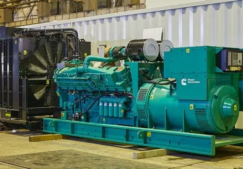 1200 kW Cummins C1675D5 containerized diesel genset with reduced noise level for Petrovax pharmaceutical manufacturer 