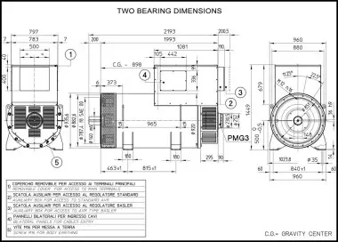  Высоковольтный альтернатор 6,3-6,6 кВ: ECO46MV 4 A, pitch 5/6 (1620 - 3240 кВА) – фото 4 из 12