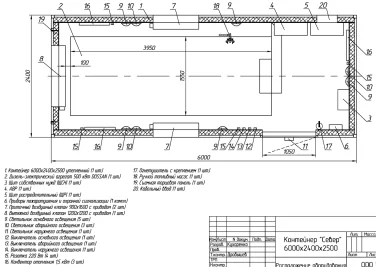 500 kW containerized diesel genset for a gold mine in the Irkutsk region – чертеж из проектной документации 4 из 4