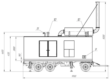 3600 kW diesel genset complex (1200 kW 3 pcs.) for a DPC of the largest Russian interoperator Internet traffic exchange company MMTS-9 – чертеж из проектной документации 1 из 2