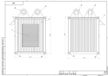 Delivery of a block container for the placement of a DGS, with packaging of a 720 kW toll DGS – чертеж из проектной документации 8 из 8