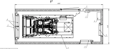 Doosan 420 and 600 kW DG for a mine at the Karakanskoe field in Kuzbass – чертеж из проектной документации 5 из 11