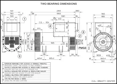 Высоковольтный альтернатор 6,3-6,6 кВ: ECO46MV 4 A, pitch 5/6 (1620 - 3240 кВА) – фото 7 из 12
