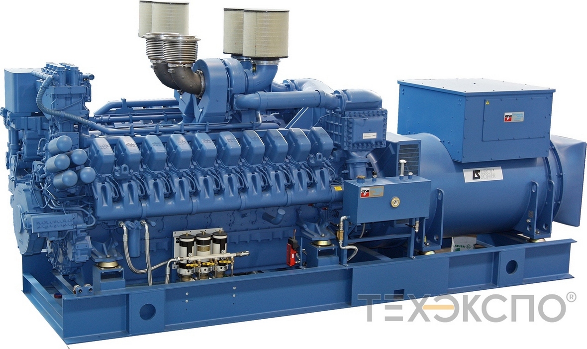 High voltage diesel genset with a capacity of 2000 kW (2 MW) powered by MTU engine with Leroy Somer alternator