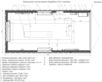 320 kW slid-mounted DG for the Baikal-GVD neutrino telescope (astronomical studies of Joint Institute for Nuclear Research) – чертеж из проектной документации 2 из 5