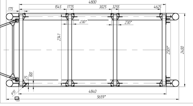 320 kW slid-mounted DG for the Baikal-GVD neutrino telescope (astronomical studies of Joint Institute for Nuclear Research) – чертеж из проектной документации 4 из 5